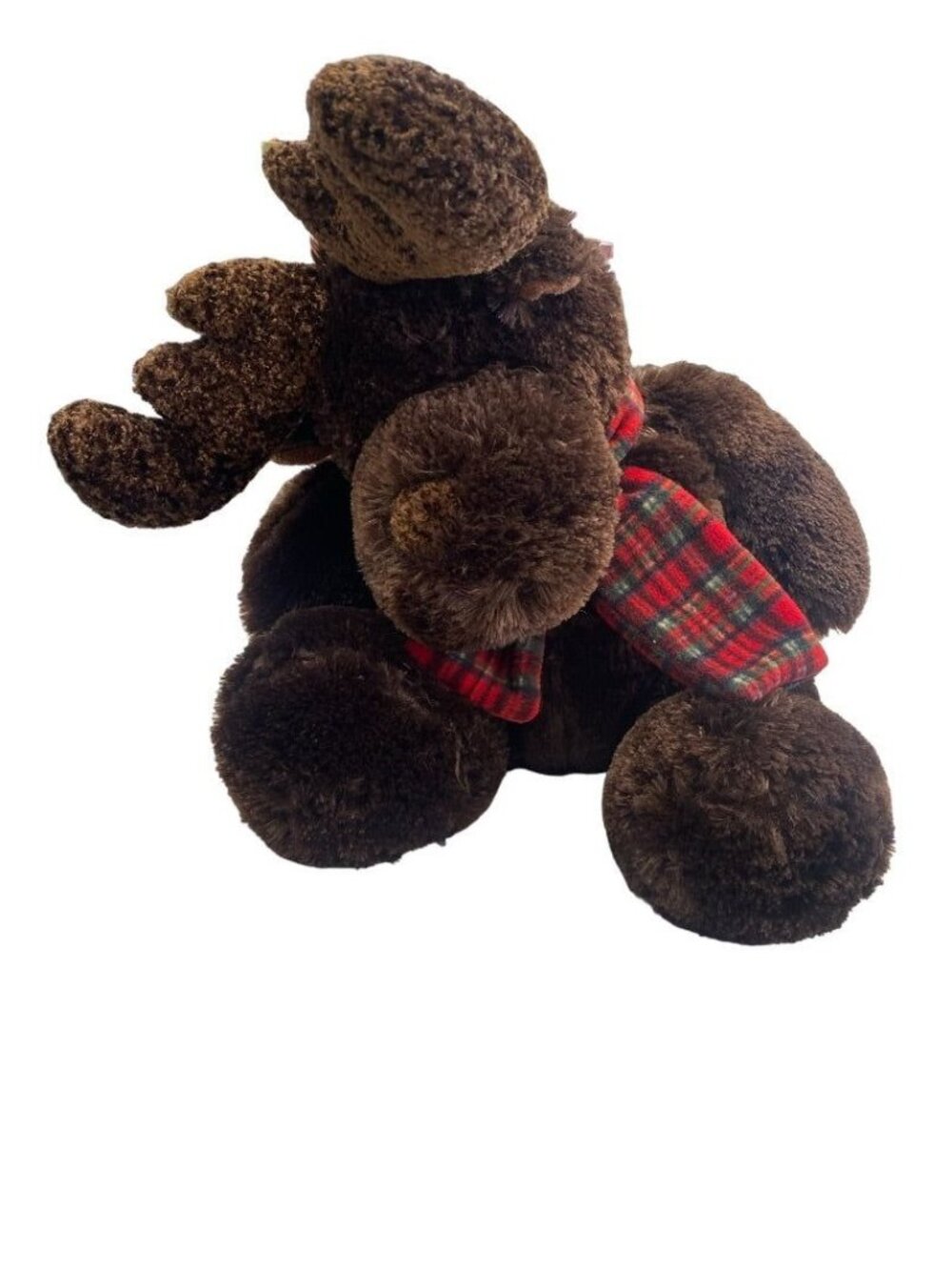 Moose Stuffed Animal Toy Cabin Decor Red Plaid - Picture 2 of 7